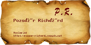 Pozsár Richárd névjegykártya